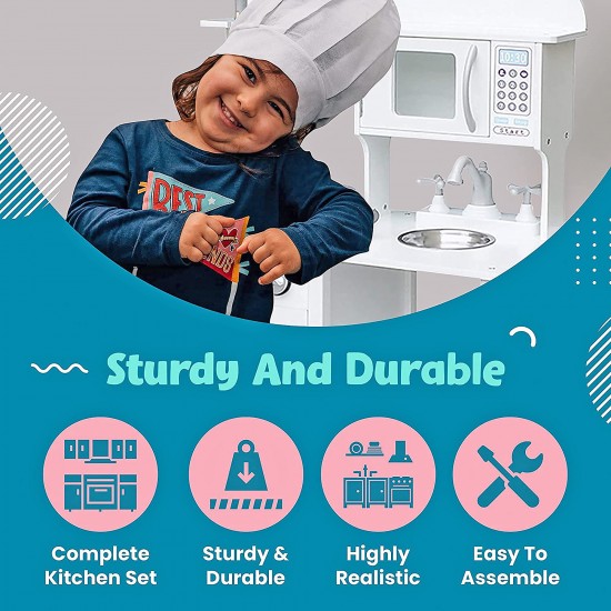 Детска Дървена Кухня GINGER HOME Бяла W10C404H