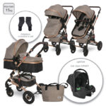 ДЕТСКА КОЛИЧКА ALBA PREMIUM PEARL BEIGE+АДАПТОРИ