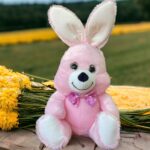 Плюшено зайче с папионка, розово - Image 2