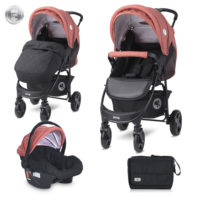 2aa21797db29c6566bd99816882ae9b0 ДЕТСКА КОЛИЧКА DAISY BASIC SET BLACK & GINGER ORANGE - Image 1