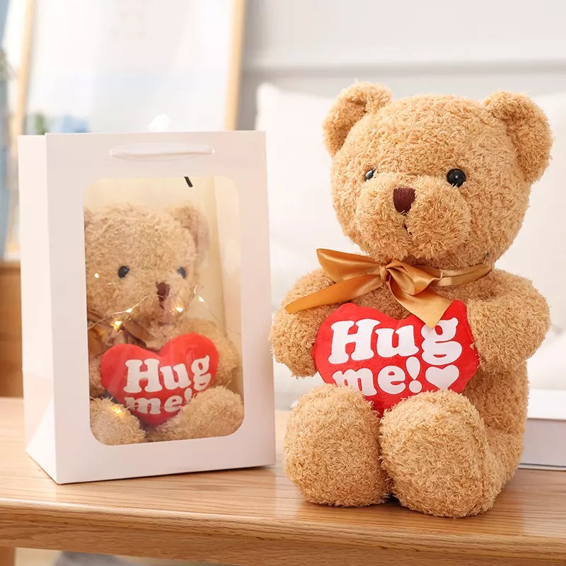 36c590a194f4053a3f5b52425c3458af Плюшено мече в бежаво - Hug me - Снимка