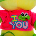 Плюшена жабка с розова тениска "I love you" - Снимка 1
