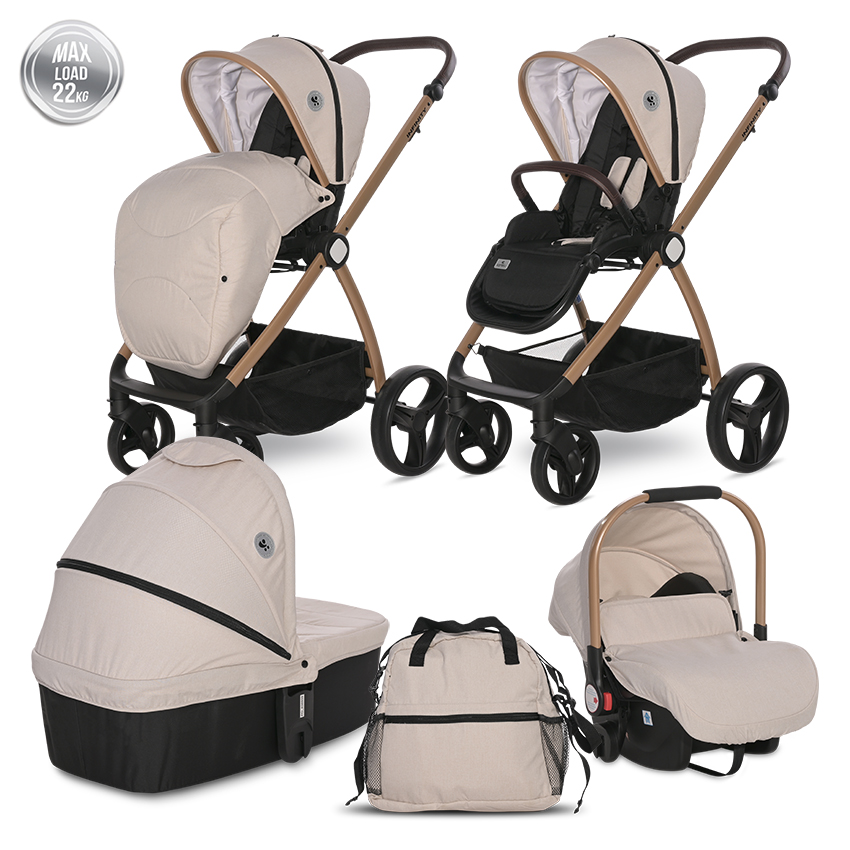 64041a67e2ff15680e33875f4968a157 ДЕТСКА КОЛИЧКА INFINITY 3 в 1 до 22кг BEIGE SAND - Image 1