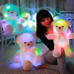 Плюшено мече със LED светлини, екрю - Снимка 1