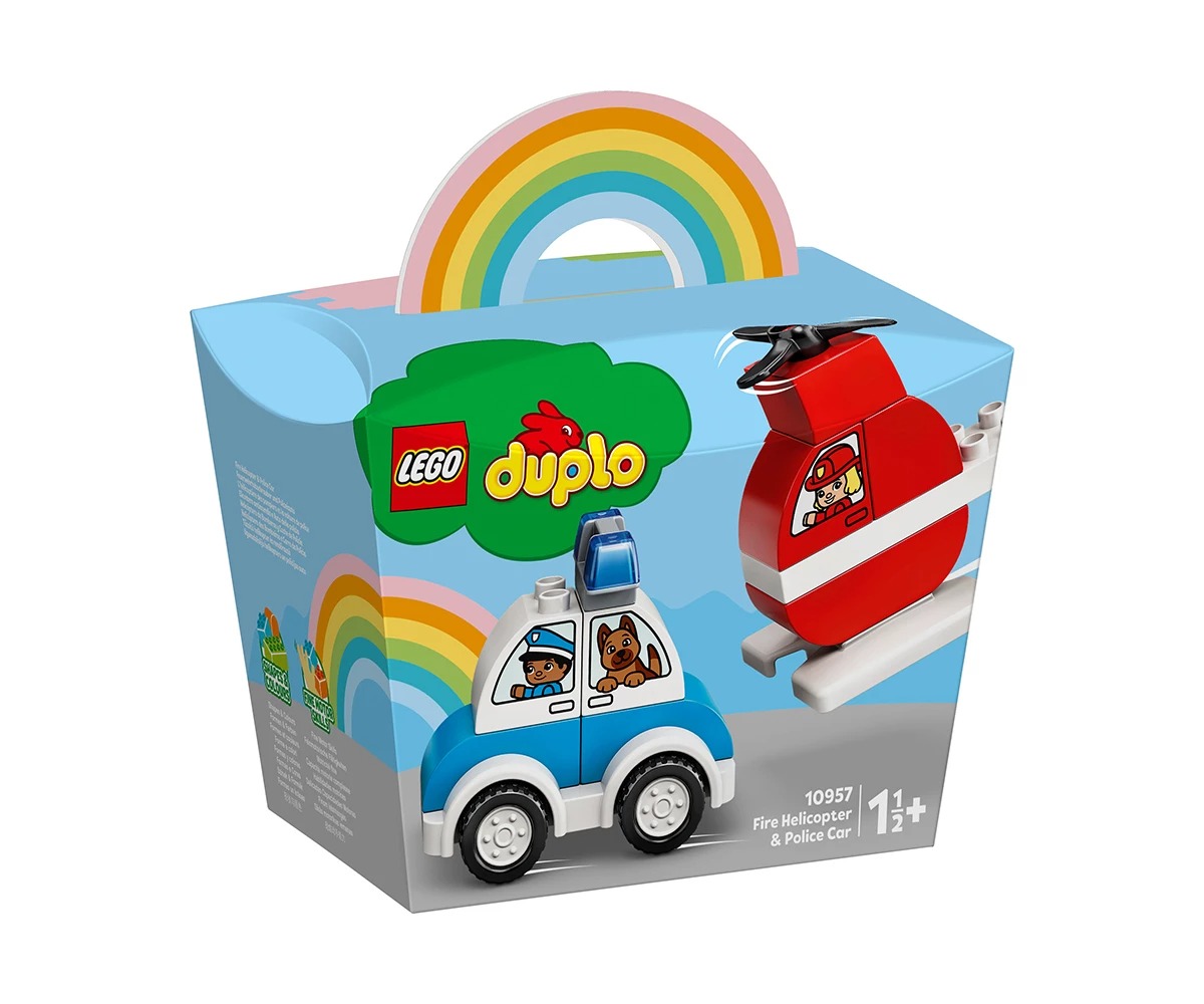 89c628e4b96e289f81b03448f027553e LEGO® DUPLO® My First 10957 - Пожарникарски хеликоптер и полицейска кола - Image 1