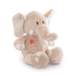 Плюшен слон със сърце в бежово