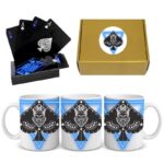 Подаръчен комплект с чаша и луксозни водоустойчиви черни PVC карти - Image 2