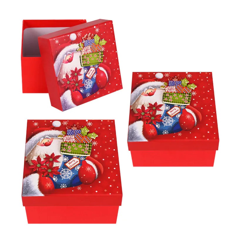 e1ab13b850f4708ee1fbba6fbcf61ba1 Коледна подаръчна кутия 3 в 1 /квадрат/ - Image 1