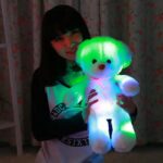 Плюшено мече със LED светлини, екрю - Снимка 2
