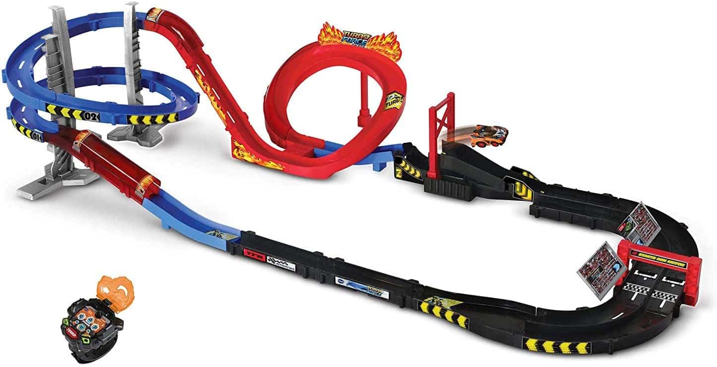 Vtech-Turbo-Force-Racers-Състезателна-писта-с-две-колички-и-два-часовника-контролери VTech Turbo Force Racers писта с кола с управление - Image 1