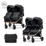 ДЕТСКА КОЛИЧКА DUO BLACK до 22 кг за близнаци