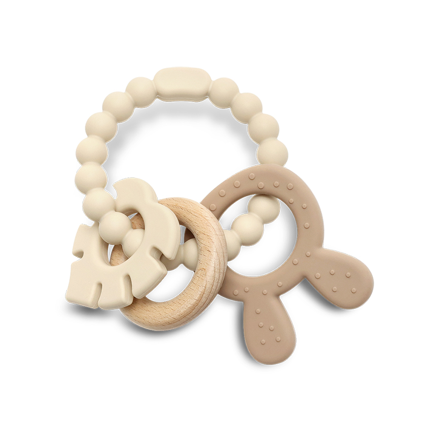10210850005_1 СИЛИКОНОВА ГРИЗАЛКА С БУК ЗАЙЧЕ NATURAL BEIGE - Image 1