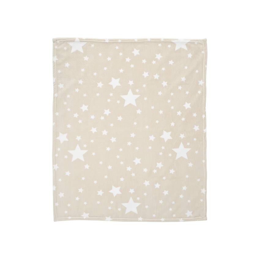 10340032401_blanket-coral-85x100cm_beige-with-stars ОДЕЯЛО КОРАЛ 85/100 БЕЖОВО СЪС ЗВЕЗДИ - Image 1