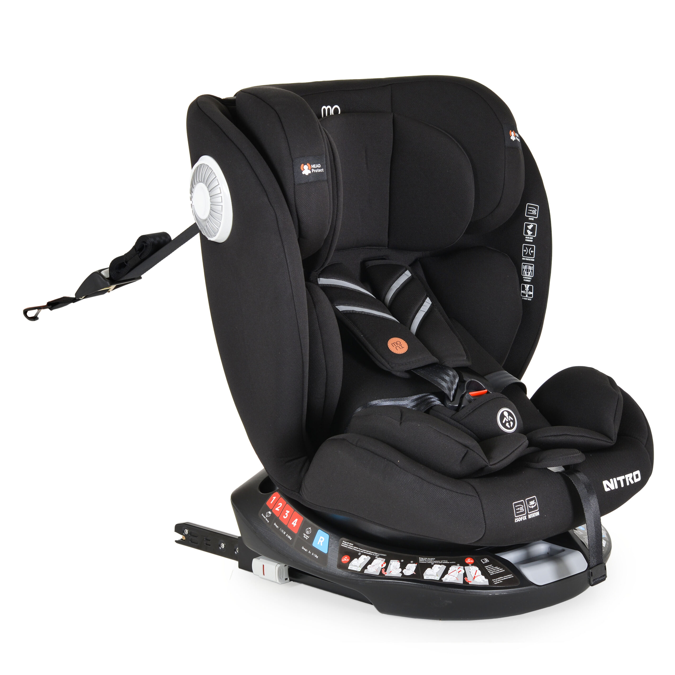 111376-1 Стол за кола Nitro 360° с Isofix черен - Image 1