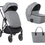 Комбинирана количка 2в1 с кош за новородено Thea Grey 2024
