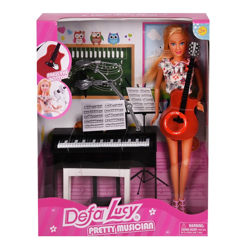 b878dae939902a822706e55296cd3b04 Кукла - Музикантка - Defa Lucy с китакра, пиано и аксесоари - Image 1