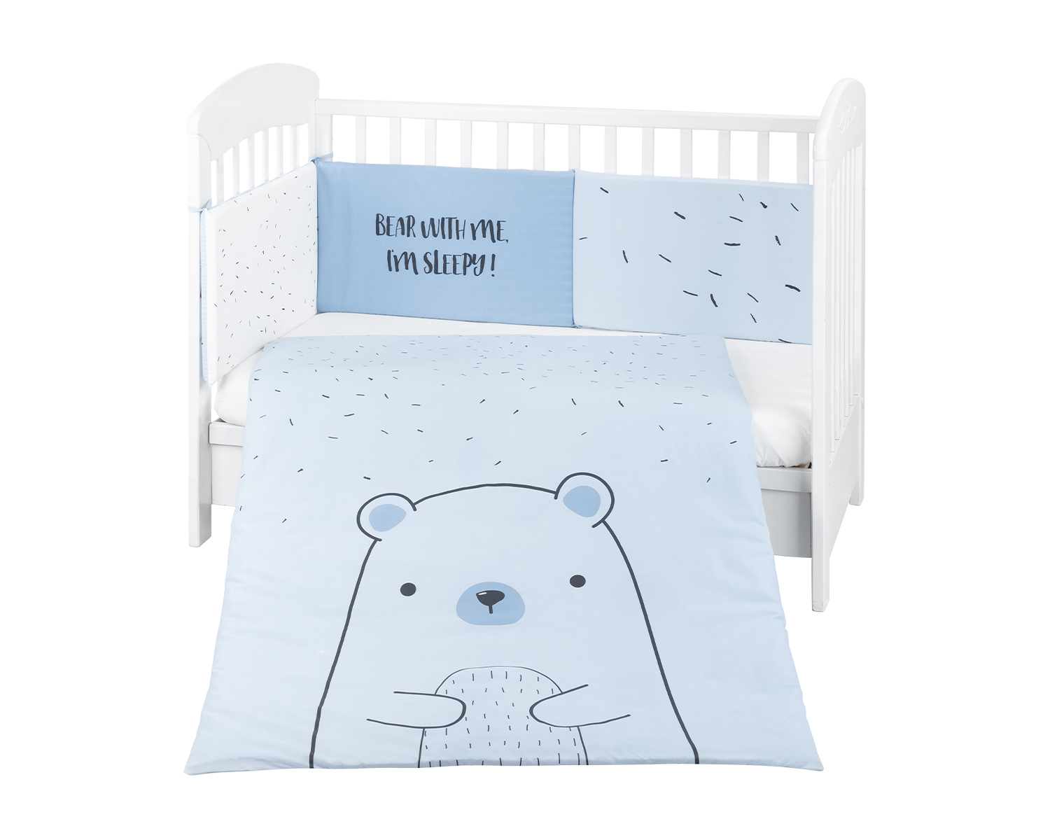 bear_with_me_2pcs_blue_web Бебешки спален комплект 2 части EU style 60/120 Bear with me Blue - Image 1