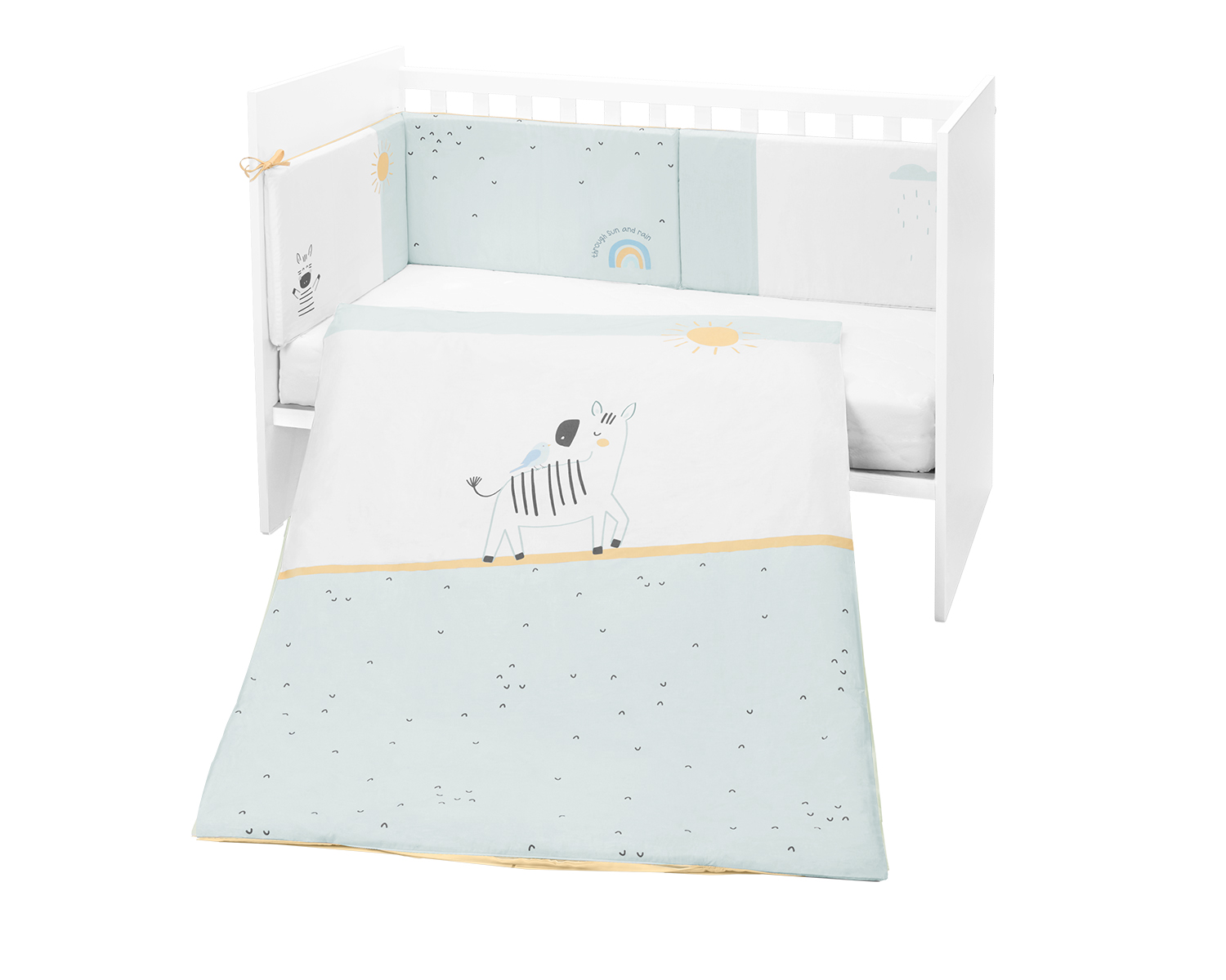 bedding_set_2pcs_stripy_friends_41101020126 Бебешки спален комплект 2 части EU style 70/140 Stripy Friends - Image 1