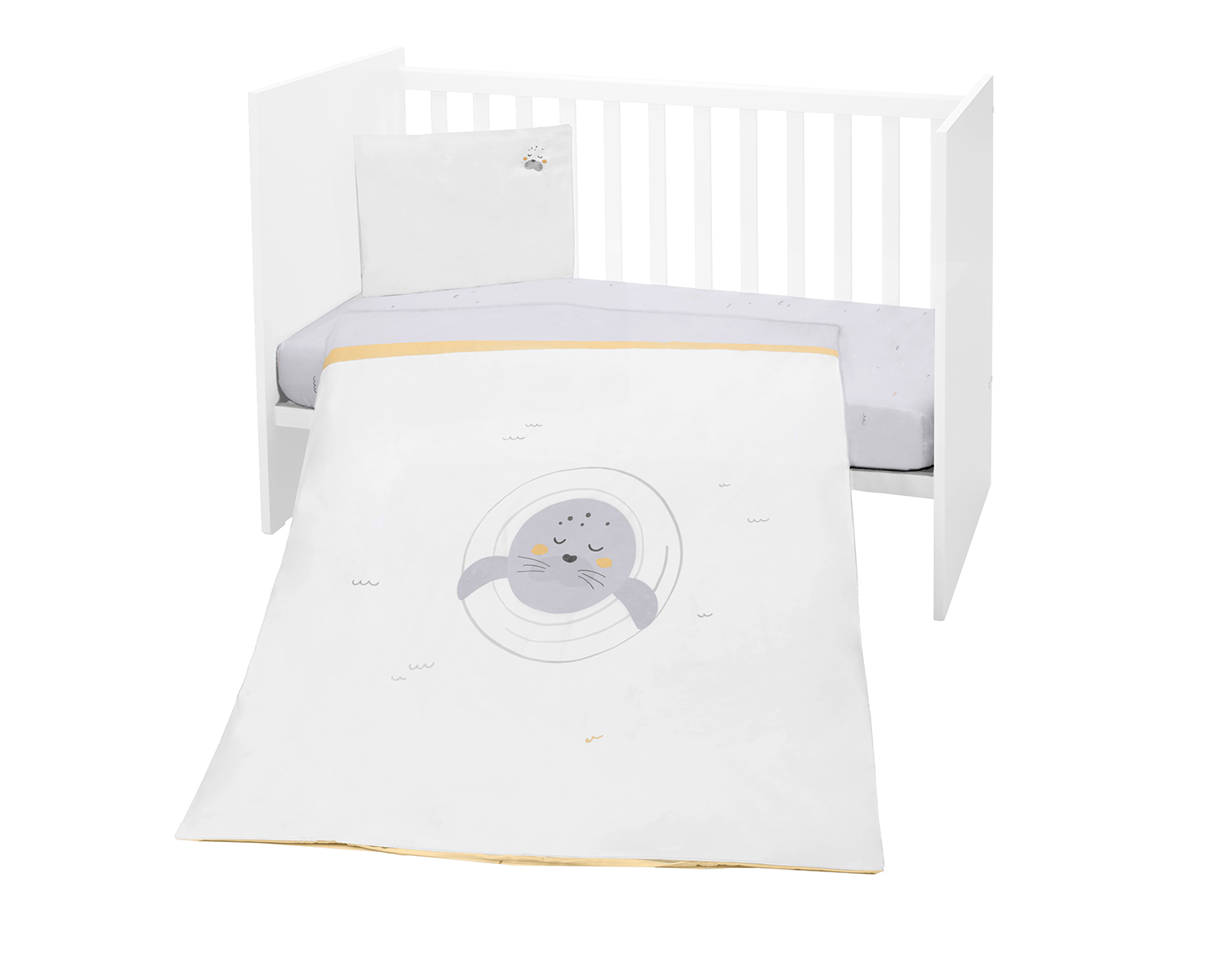 bedding_set_3_5pcs_seally_me_41101030183_41101050071 Бебешки спален комплект 5 части Seally Me - Снимка