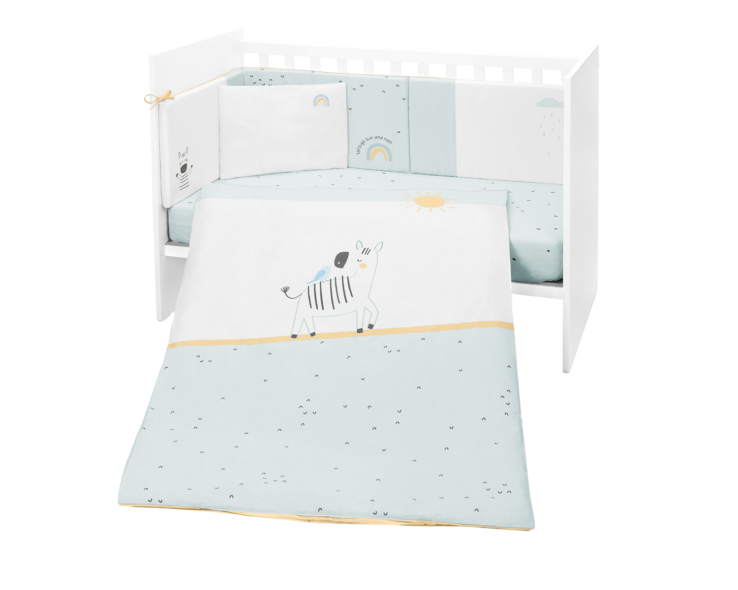 bedding_set_6pcs_stripy_friends_41101060137 Бебешки спален комплект 6 части 70/140 Stripy Friends - Image 1