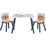 Детска Маса със Столчета GINGER HOME за Рисуване, Игра, Хранене, Дървена, DINOSAUR