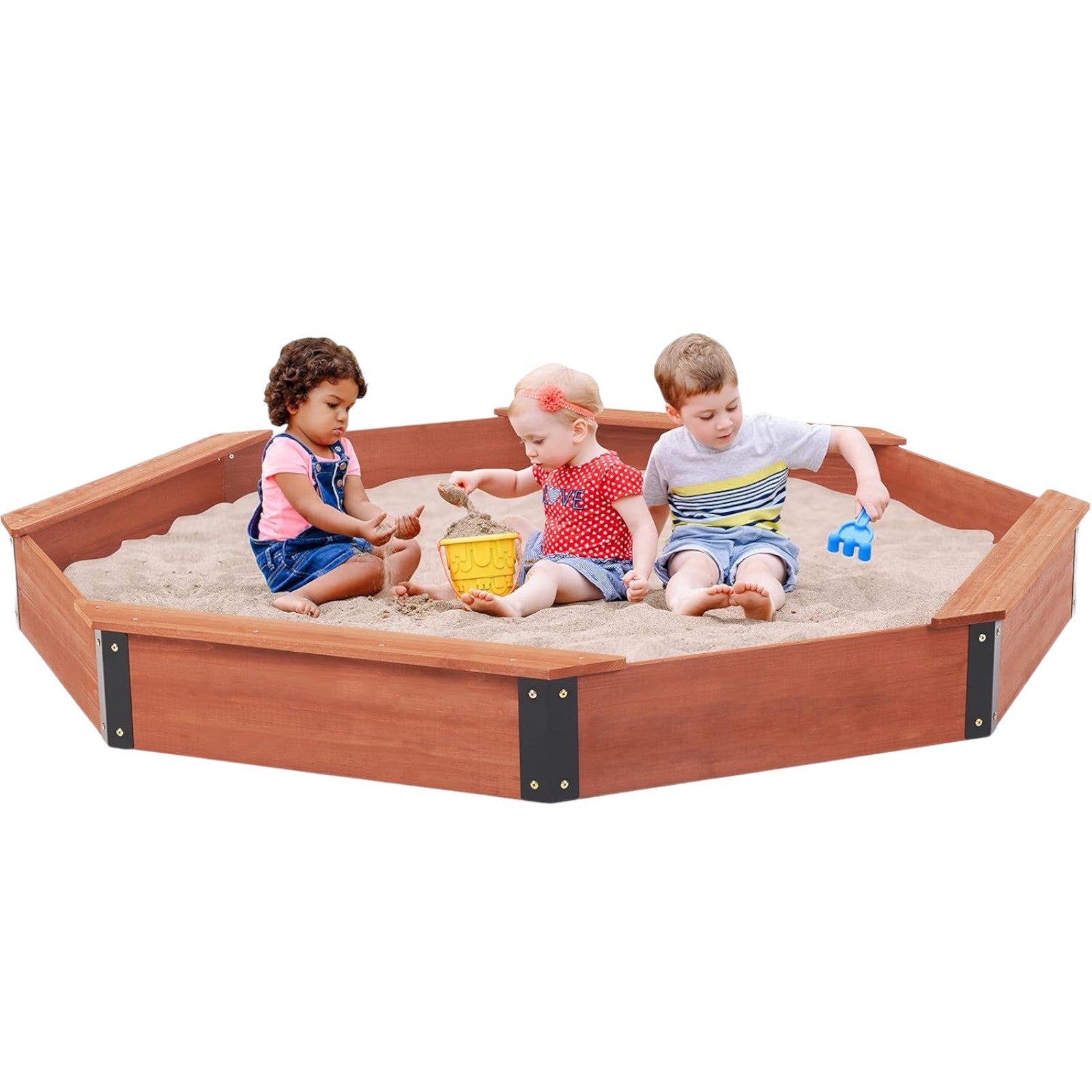 golyam-darven-detski-pyasachnik-s-okrivalo-octagon-199-sm-2433 Голям Детски Пясъчник GINGER HOME, Дървен OCTAGON, Водоустойчиво Покривало, 199х199х23 см. - Image 1