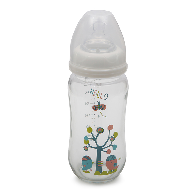 image Стъклено шише за хранене с широко гърло 240 ml B0468 - Image 1