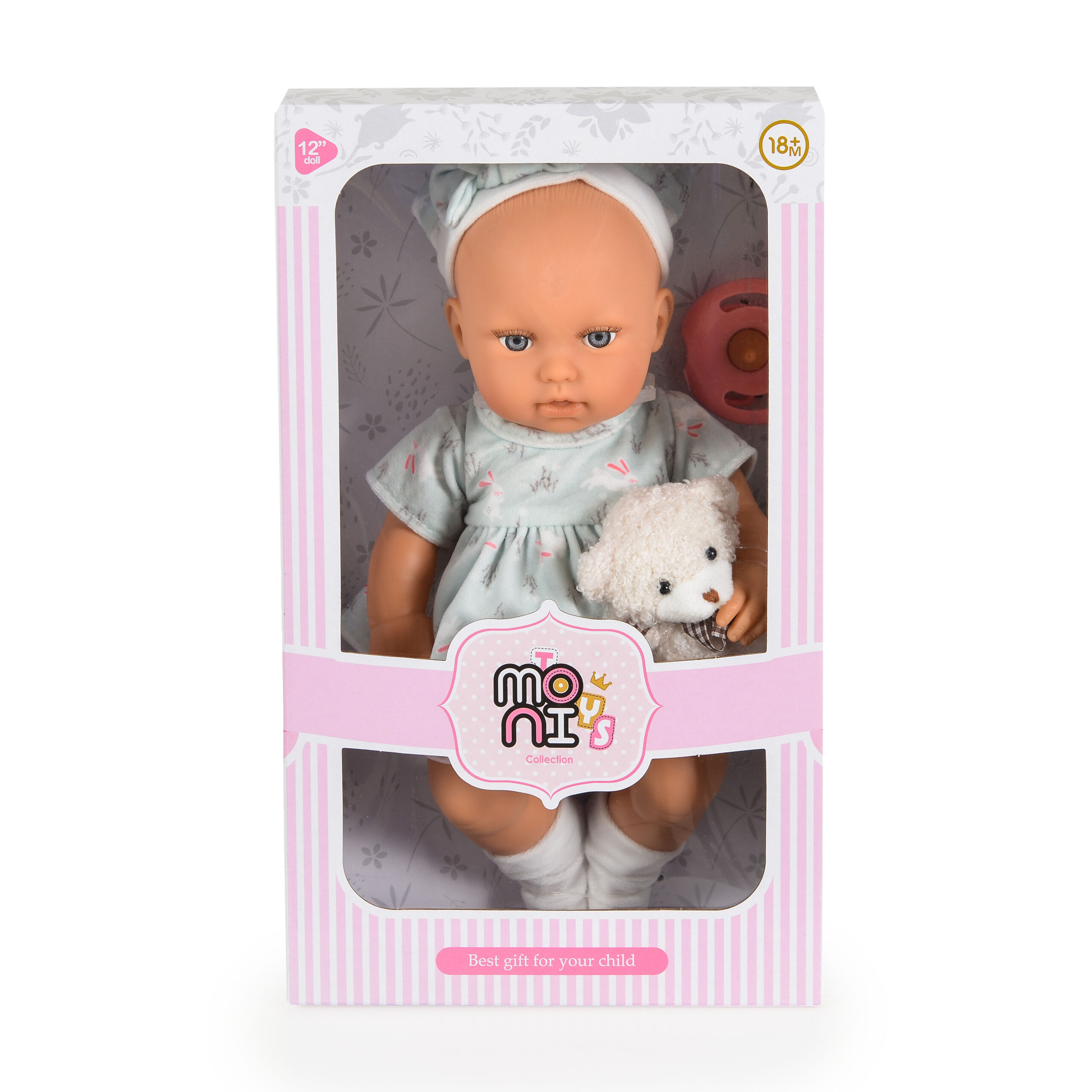 image Кукла 30 cm Lovely Baby с рокля мента LS1255 - Image 1