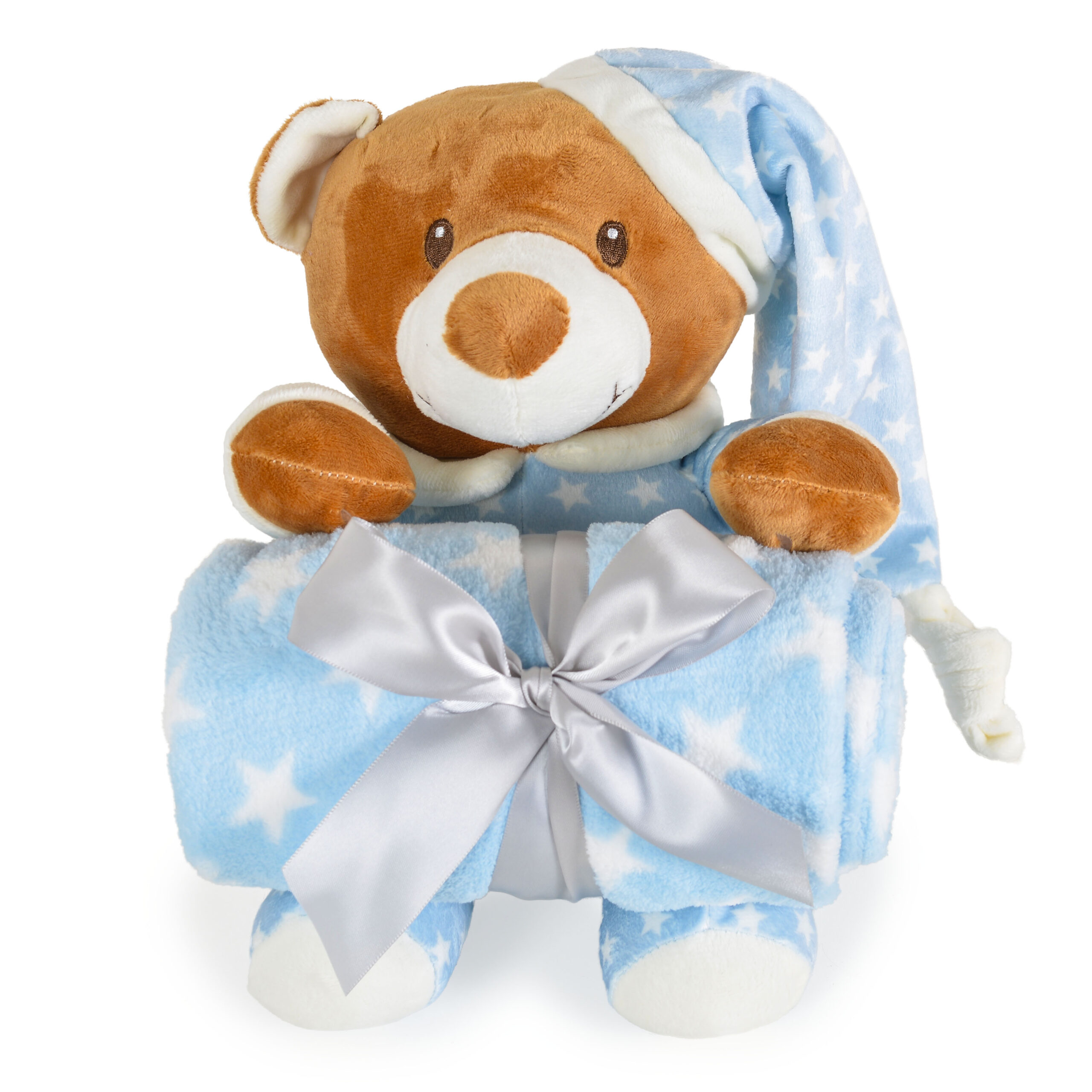 image Одеяло 90/75 cm с играчка Addie Bear син - Image 1