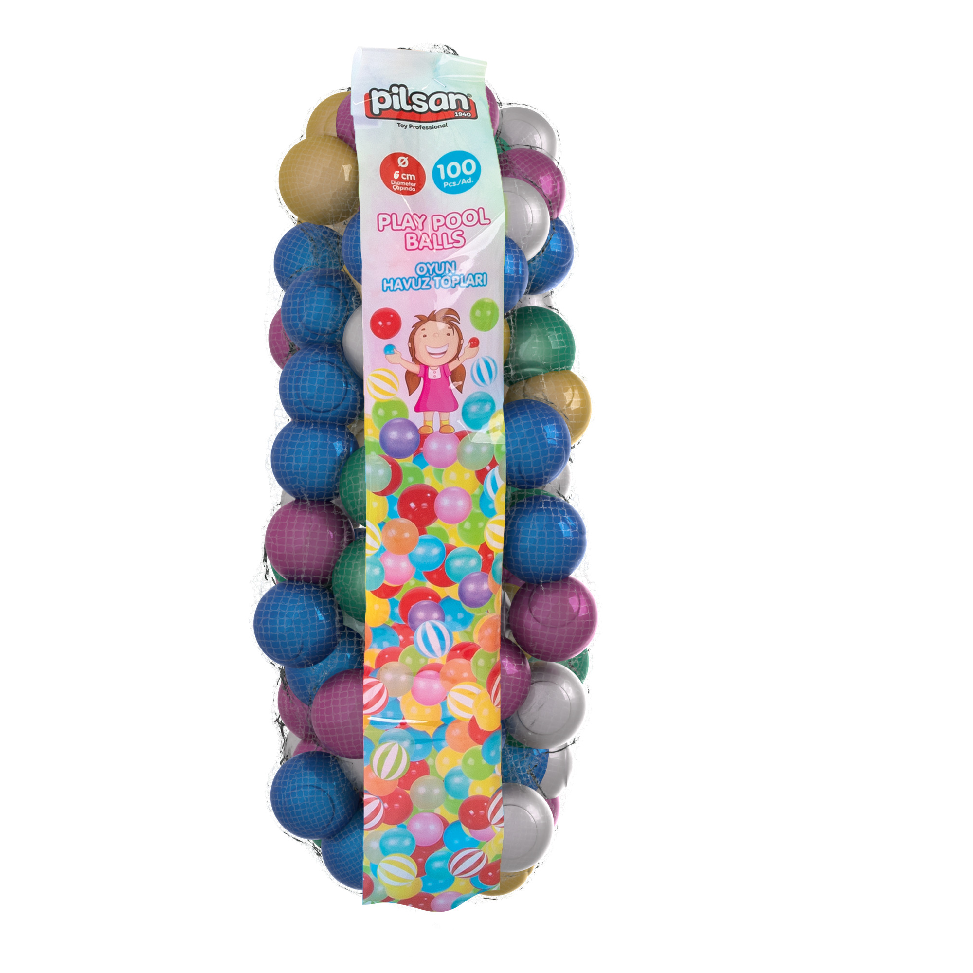 image Топки за игра 6 см 100 бр. Glitter 06405 - Image 1