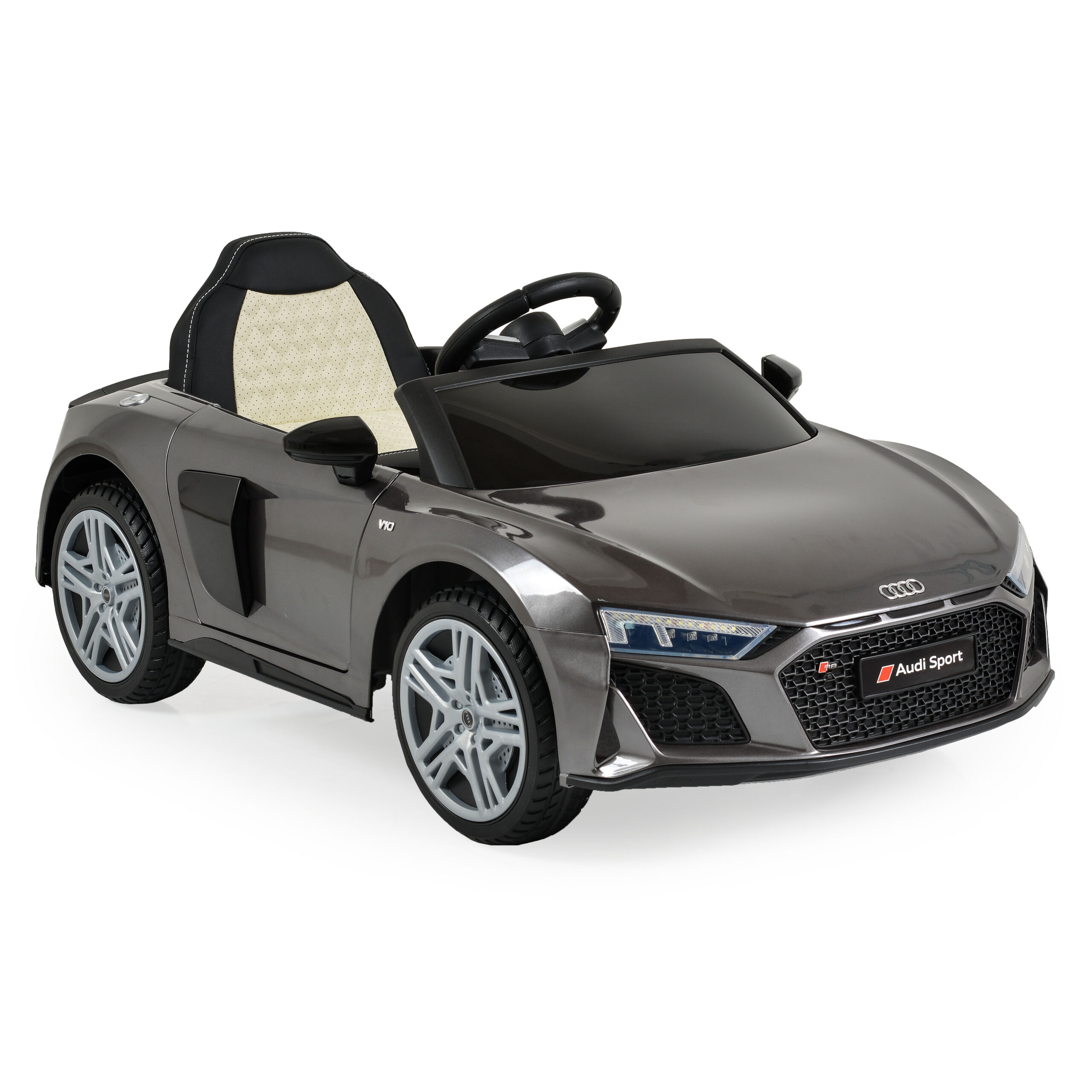 image Акумулаторна кола Audi R8 Spyder мет. сив - Image 1
