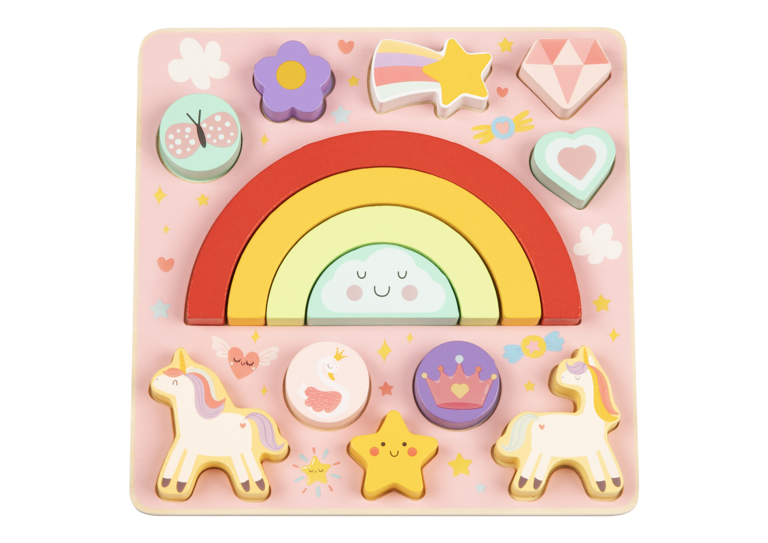 image Дървен пъзел и игра за баланс 2в1 Unicorn HP088 - Image 1
