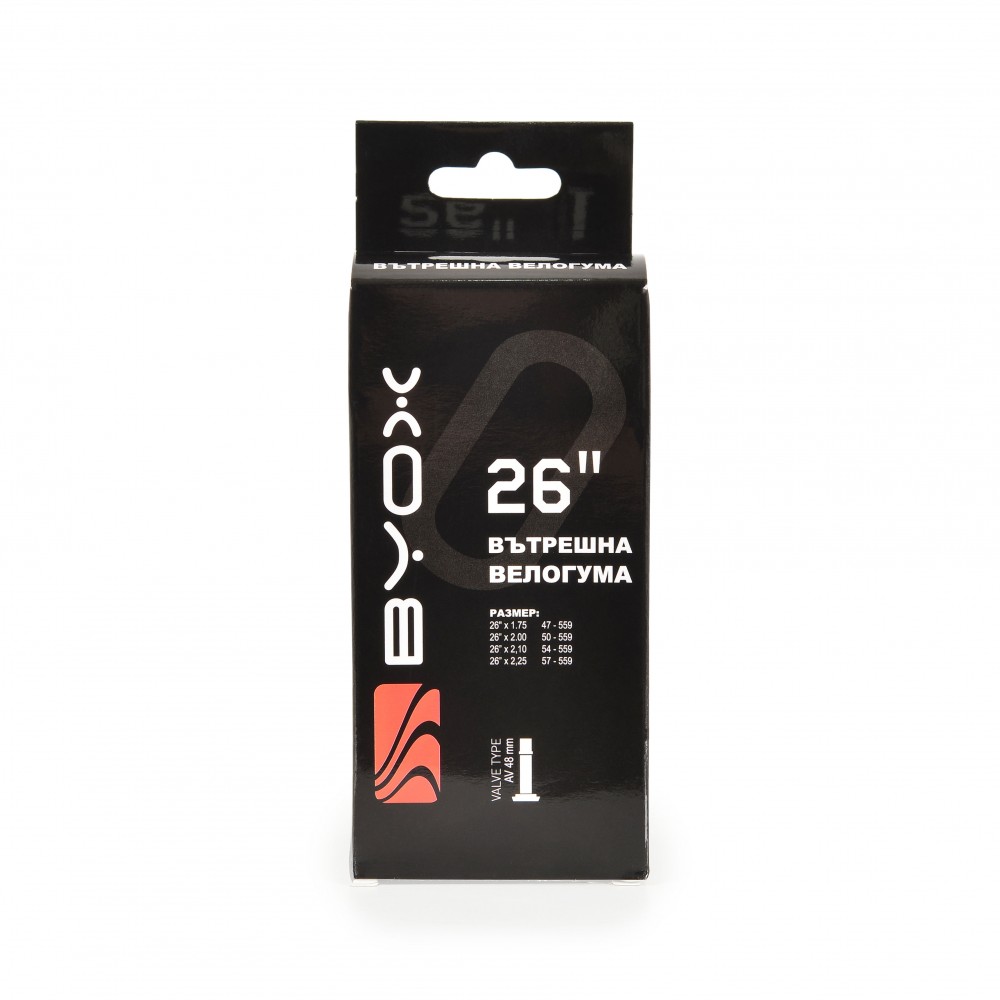 image Вело вътрешна гума BYOX 26“ х 1.75/2.125 48мм - Image 1