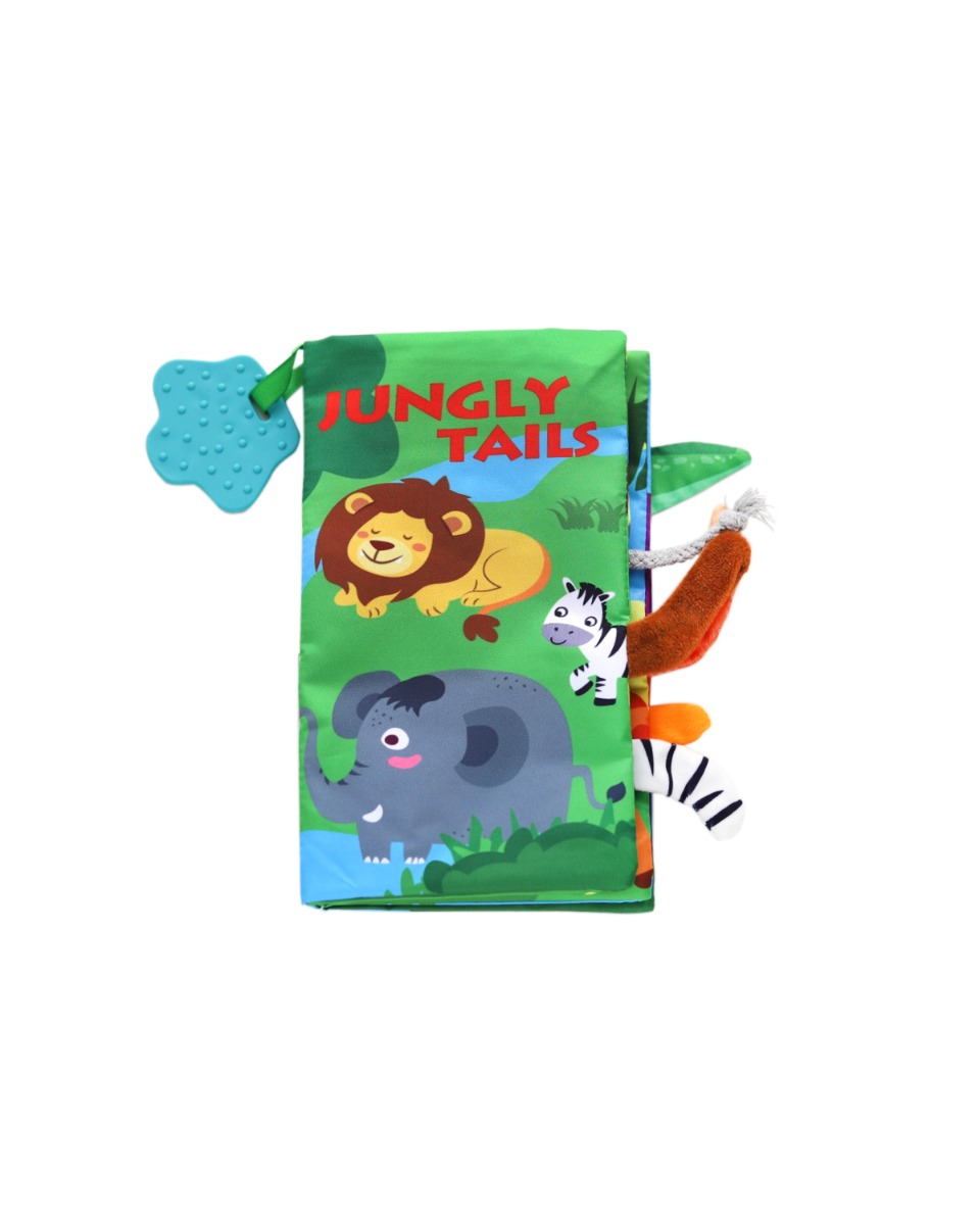 junglytails-2-31201010267 Образователна текстилна книжка с чесалка Jungly tails - Снимка