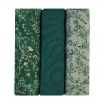 Комплект 3 бр муселинови пелени 100х100 см Secret Garden Green