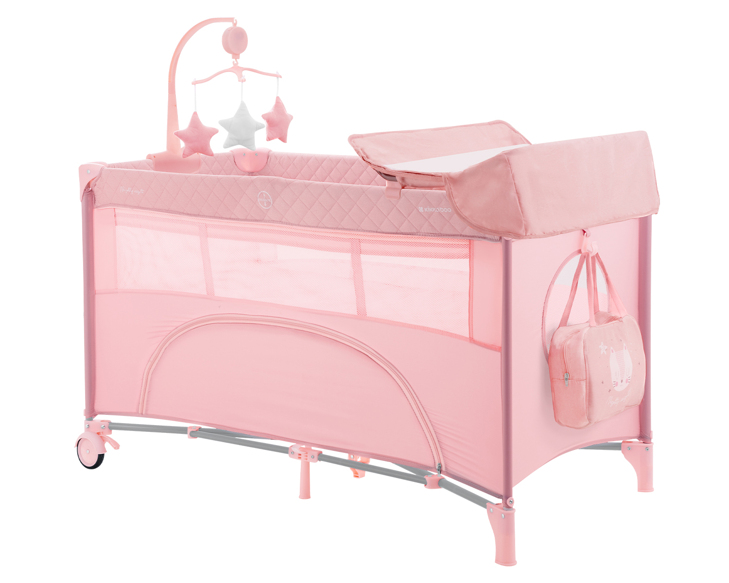 nighty-night-2-levels-baby-cot-pink-1-31003010121 Кошара на две нива Nighty Night Pink - Image 1
