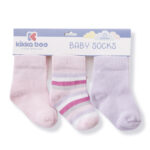 Бебешки чорапи Stripes Purple 2-3г