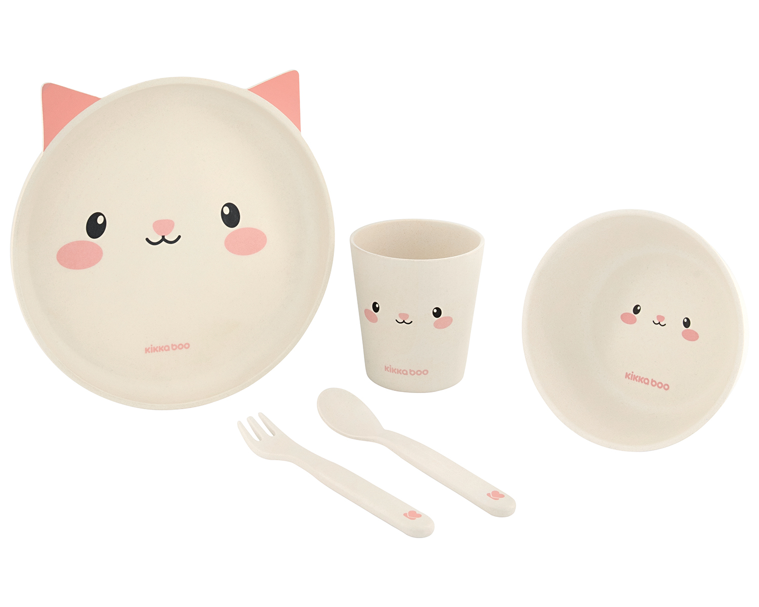 tableware_set_bamboo_pink Сет за хранене бамбук Cat Pink - Image 1