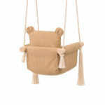 Детска Дървена Люлка Мече GINGER HOME – Мека Памучна Седалка, до 30 кг, 28×28×196 см - Image 4