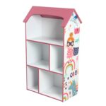 Детска етажерка GINGER HOME - Къщичка SUPER GIRL, Розова за съхранение на играчки и книжки - Image 2