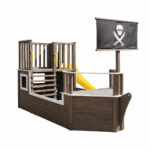 Детска Дървена Катерушка Пиратски Кораб с Пързалка и Пясъчник GINGER HOME – За Двор и Градина, 310×320×180 см - Image 2
