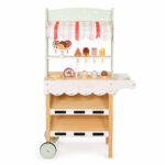Детски Дървен Щанд за Сладолед GINGER HOME, Магазинче на Колела, MDF, 44/57x28x95.5 см, Монтесори Игра - Image 2