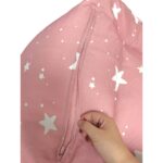 Детски Пуф Кресло GINGER HOME Little Stars, 100% Памук, Розов Барбарон Със Звезди, 55x44x55 см - Снимка 9