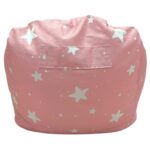 Детски Пуф Кресло GINGER HOME Little Stars, 100% Памук, Розов Барбарон Със Звезди, 55x44x55 см - Image 3