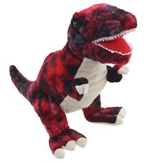 Кукла ръкавица Динозавър T-rex, червен, 35 см. - Снимка 1