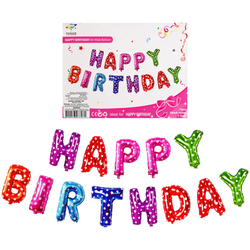 55387 Балони Happy Birthday, цветни - Снимка 1