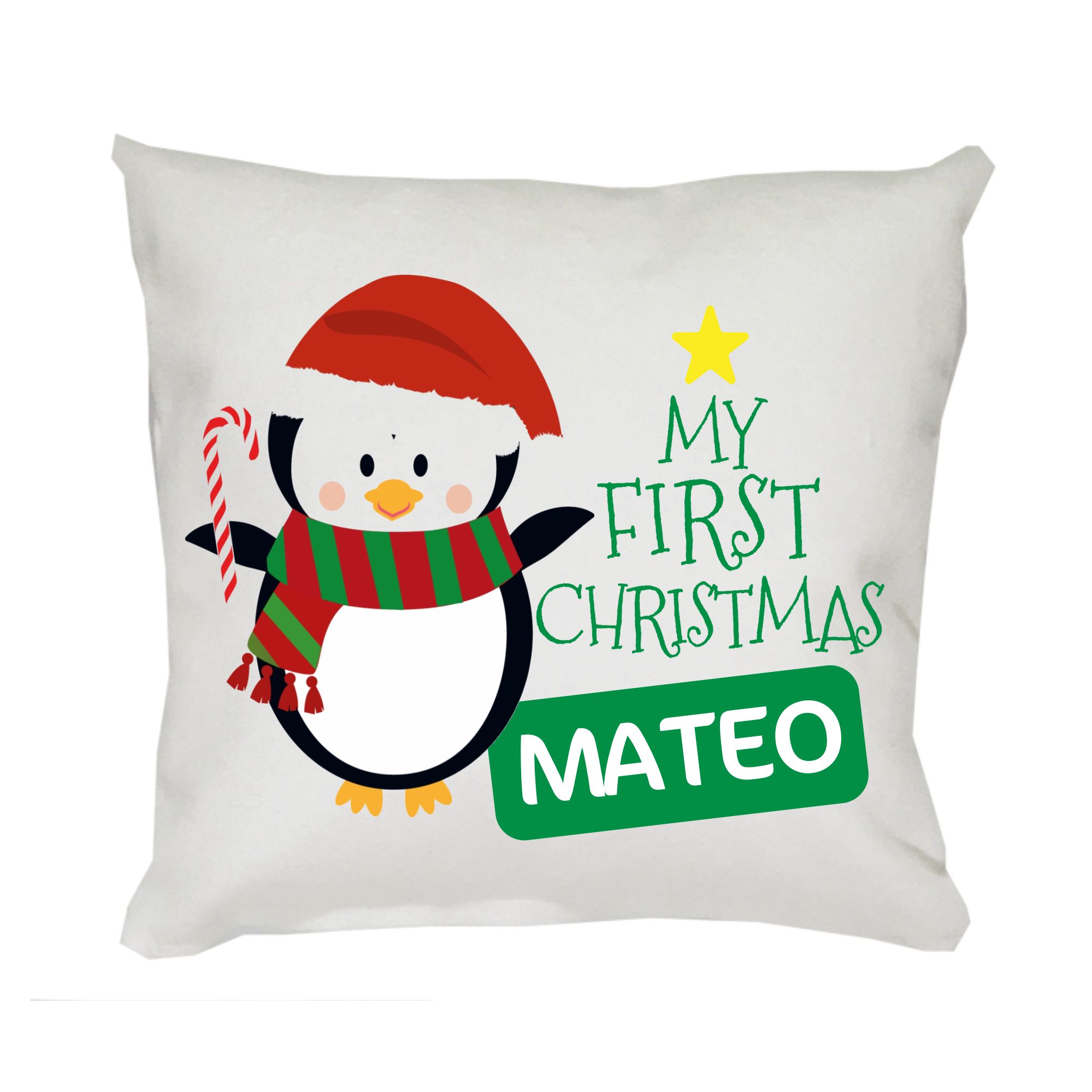 9 Коледна възглавница My First Christmas с пингвин, 30 см - Снимка 1