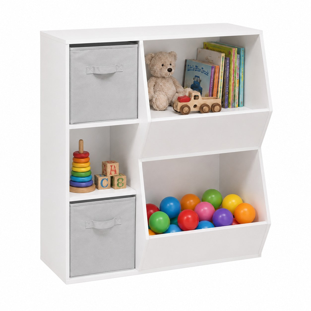 detska-etazherka-ginger-home-organayzer-knigi-igrachki-2-tekstilni-kutii-jwtr-3247_a63dc0c7-f209-4836-a60a-8cdf9b0f23b3 Детска Етажерка GINGER HOME, Органайзер за Книги и Играчки с 2 Текстилни Кутии, Бяла, 76.5×35×93 см - Снимка 1